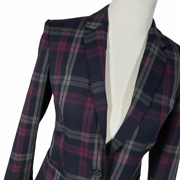 Express Plaid Blazer - Navy and Purple - Picture 4 of 10